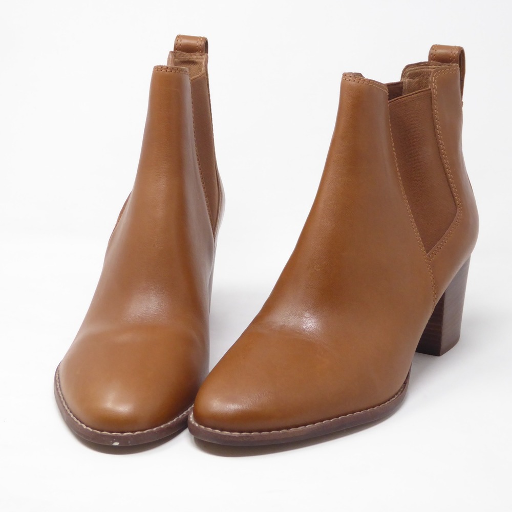 NEW Madewell Womens Regan Chelsea Boots Tan Brown Leather Block Heel Size 10 - Picture 3 of 9